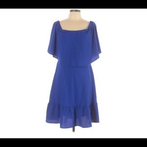 Cobalt Blue Off Shoulder Cocktail Dress